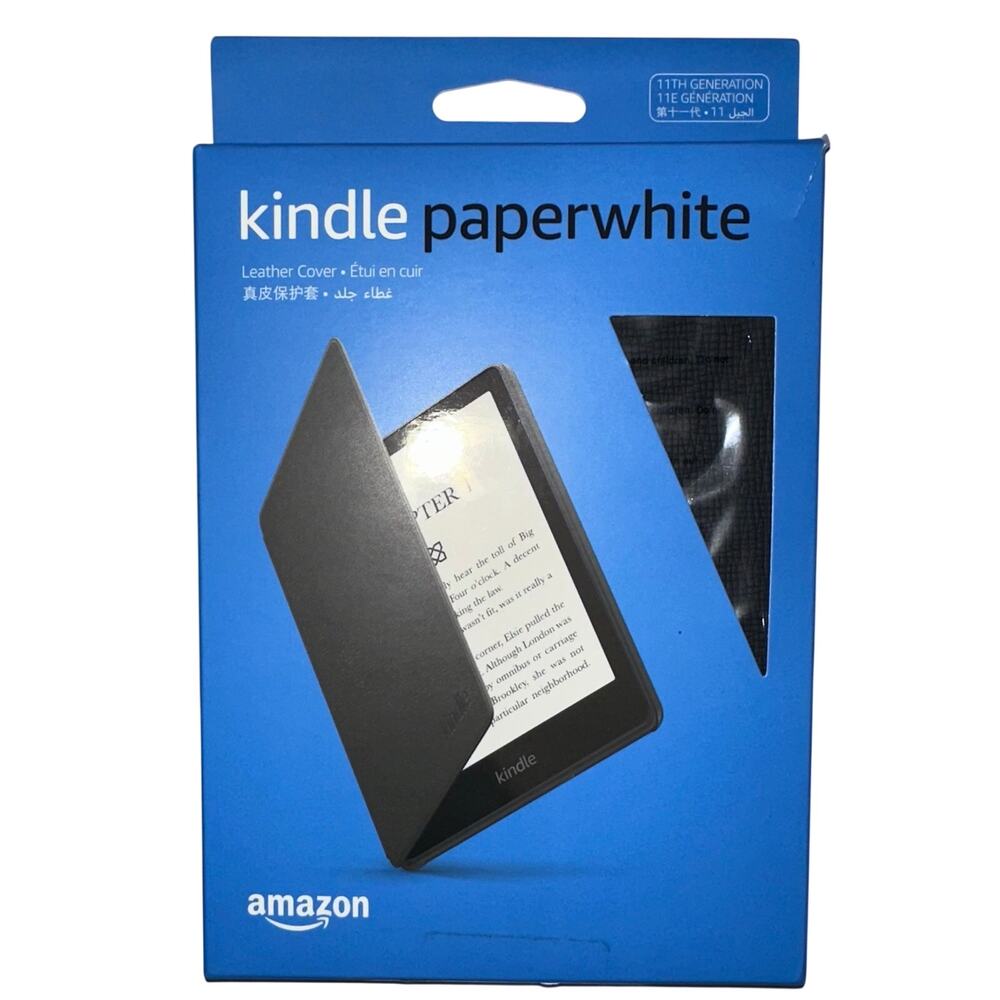 NIB Kindle Paperwhite 11th Generation Black Leather Protective Case
